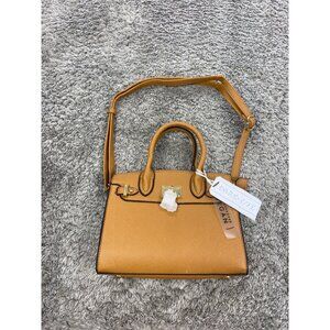 Park Ave Collection Handbag Brown Vegan Approved Faux Leather Satchel Purse NWT